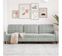 vidaXL Canapé à 3 places 210 cm Velours Gris clair