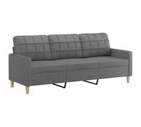 vidaXL Canapé 3 places 180 cm Tissu Gris foncé