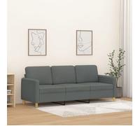 vidaXL Canapé à 3 places Gris foncé 180 cm Tissu 359487