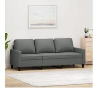 vidaXL Canapé à 3 places Gris foncé 180 cm Tissu, canapé, canapé de salon, canapé à trois places, canapé rembourré, sièges 359172