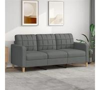 vidaXL Canapé 3 places 180 cm Tissu Gris foncé