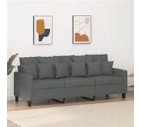 vidaXL Canapé à 3 places Gris foncé 180 cm Tissu Gris G