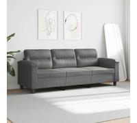 vidaXL Canapé à 3 places Gris foncé 180 cm Tissu microfibre