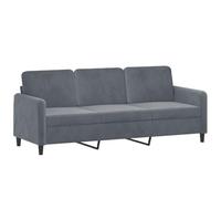 vidaXL Canapé à 3 Places Gris foncé 180 cm Velours