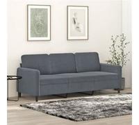 vidaXL Canapé à 3 places Gris foncé 180 cm Velours Gris foncé G