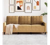 vidaXL Canapé à 3 places Velours Marron 180 cm