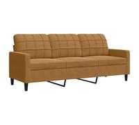 vidaXL Canapé à 3 Places Marron 180 cm Velours, canapé, canapé de Salon, canapé à Trois Places, canapé rembourré, sièges de Salon, canapé en Velours