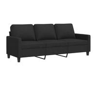 Canapé 3 places Noir 180 cm Tissu Mousse Métal Résistant