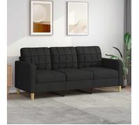 vidaXL Canapé à 3 places Noir 180 cm Tissu 359103