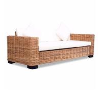 vidaXL Canapé 3 places rotin naturel