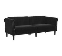 vidaXL Canapé à 3 Places, Siège avec Accoudoirs et Dossier, Meuble de Salon Salle de Séjour Balcon Intérieur, Moderne, Noir Velours