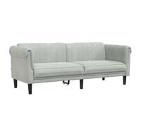 vidaXL Canapé à 3 Places, Siège avec Accoudoirs et Dossier, Meuble de Salon Salle de Séjour Intérieur, Moderne, Gris Clair Velours