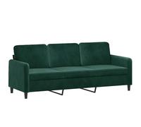 vidaXL Canapé à 3 Places, Siège avec Accoudoirs et Dossier Rembourrés, Canapé avec Oreillers, Meuble de Salle de Séjour, Moderne, Vert Foncé Velours
