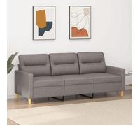 vidaXL Canapé 3 places en tissu – Taupe
