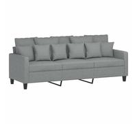 vidaXL Canapé à 3 Places, Siège avec Accoudoirs et Dossier Rembourrés, Meuble de Salon Salle de Séjour Intérieur, Moderne, Gris Clair Tissu