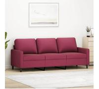 vidaXL Canapé 3 places 359213 – Avec accoudoirs et dossier, moderne – Velours bordeaux 180 cm