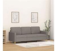 vidaXL Canapé 3 places - Tissu Taupe