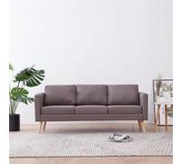 Canapé À 3 Places Tissu Taupe