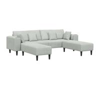 vidaXL Canapé avec Coussin 3 pcs Gris Clair Velours, Canapé Moderne Cadre en contreplaqué, Coussins en Mousse, Assise stylée pour Un Salon Chic