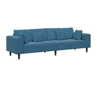 vidaXL Canapé avec Coussin Bleu 250 x 77 x 76 cm Velours, Canapé Moderne Cadre en contreplaqué, Coussins en Mousse, Assise stylée pour Un Salon Chic