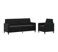 vidaXL Canapé avec Rangement 2 pc Noir Polyester