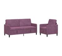 vidaXL Canapé avec Rangement 2 pc Pourpre Polyester