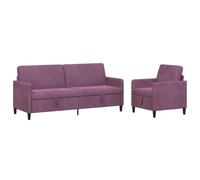vidaXL Canapé avec Rangement 2 pc Pourpre Polyester