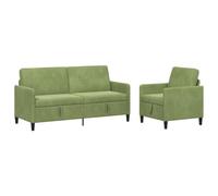 vidaXL Canapé avec Rangement 2 pc Vert Clair Polyester