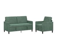 vidaXL Canapé avec Rangement 2 pc Vert Mer Polyester