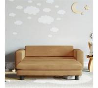 vidaXL Canapé avec repose-pied pour enfants marron 100x50x30cm velours
