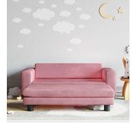 vidaXL Canapé pour enfants avec repose-pied 100x50x30 cm velours Rose