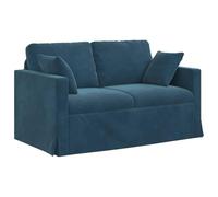 vidaXL Canapé Bleu 138 x 78 x 80 cm Velours, Salon, canapé sectionnel Moderne, Design Ergonomique, Grand Espace Assis, Tissu Respirant, Velours