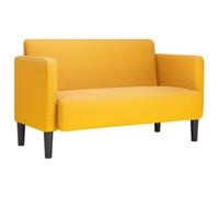 vidaXL Canapé Causeuse Jaune Clair 109 cm Tissu Velours côtelé, Causeuse, canapé, canapé rembourré, canapé 2 Places, Couche, siège de Salon