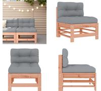 vidaXL Canapé central avec coussin en bois massif Douglas - Canapé central - Canapé central - Canapé de jardin - Canapé d'extérieur
