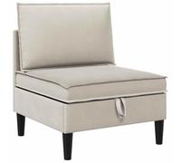 vidaXL Canapé central avec rangement Avoine Velours, Rangement spacieux, canapé ergonomique, design moderne, mobilier rembourré, assise douce, mousse confortable