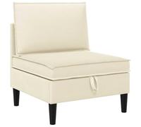 vidaXL Canapé central avec rangement Crème Velours, Rangement spacieux, canapé ergonomique, design moderne, mobilier rembourré, assise douce, mousse confortable