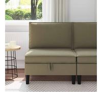 vidaXL Canapé central avec rangement Kaki Velours