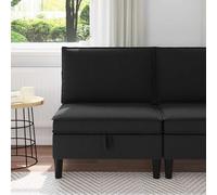 vidaXL Canapé central avec rangement Noir Velours