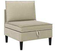 vidaXL Canapé central avec rangement Sable Velours, Rangement spacieux, canapé ergonomique, design moderne, mobilier rembourré, assise douce, mousse confortable