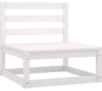 vidaXL - Canapé central de jardin avec coussin anthracite - pin massif blanc