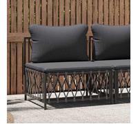 Canapé central de jardin avec coussin Anthracite Tissu