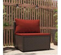 vidaXL Canapé de jardin central 319817 avec coussins en poly rattan marron