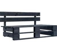 vidaXL Canapé central palette de jardin Bois de pin imprégné noir