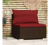 vidaXL Canapé central de jardin Marron