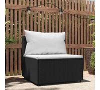 vidaXL Canapé central de jardin - Noir