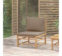 vidaXL Canapé central de jardin - Taupe Bambou
