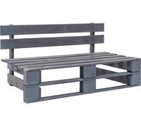 vidaXL Canapé central de jardin en palette Gris Pin imprégné