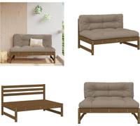 vidaXL Canapé central Honey Brown 120x80 cm en bois massif de pin - Canapé central - Canapés centraux - Canapé de jardin - Canapé d'extérieur