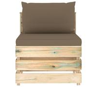 vidaXL Canapé central modulaire avec coussin vert Bois imprégné