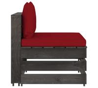 vidaXL Canapé central modulaire avec coussins Gris Bois imprégné